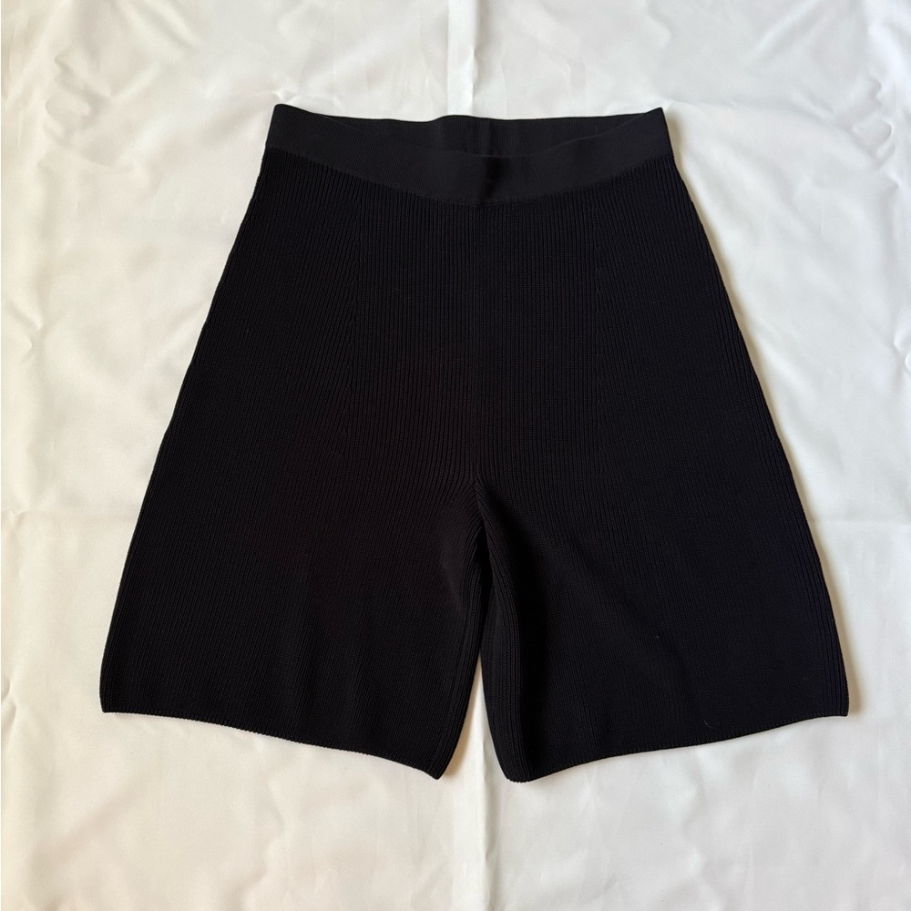 Black Knit High-Waist Women’s Shorts